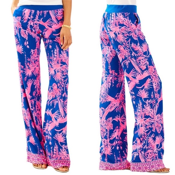 Lilly Pulitzer Women’s Seaside Beach Pants. Pink/blue size XS. - Picture 1 of 14